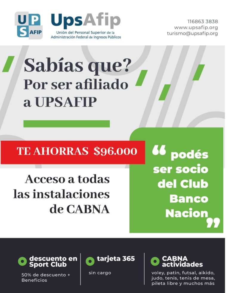 Beneficios únicos para afiliados UPSAFIP